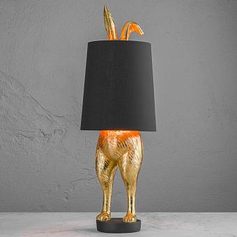 Настольная лампа Table Lamp Hiding Bunny Black полирезин Gold Polyresin