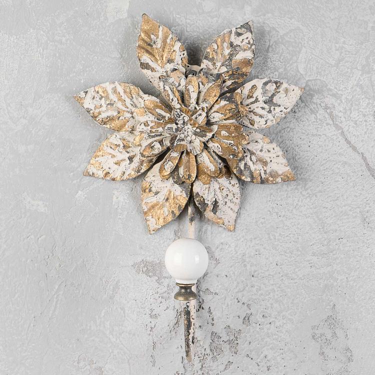 Крючок Античный цветок Flower Antique White Hook
