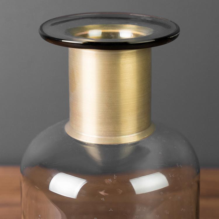 Серая бутыль с золотым горлышком Pharmacy Bottle With Gold Detail Grey