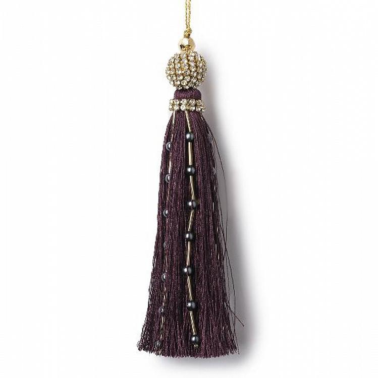 Новогодняя подвеска Фиолетовая кисточка с бусинами Tassel Beads Pendant Purple 16 cm