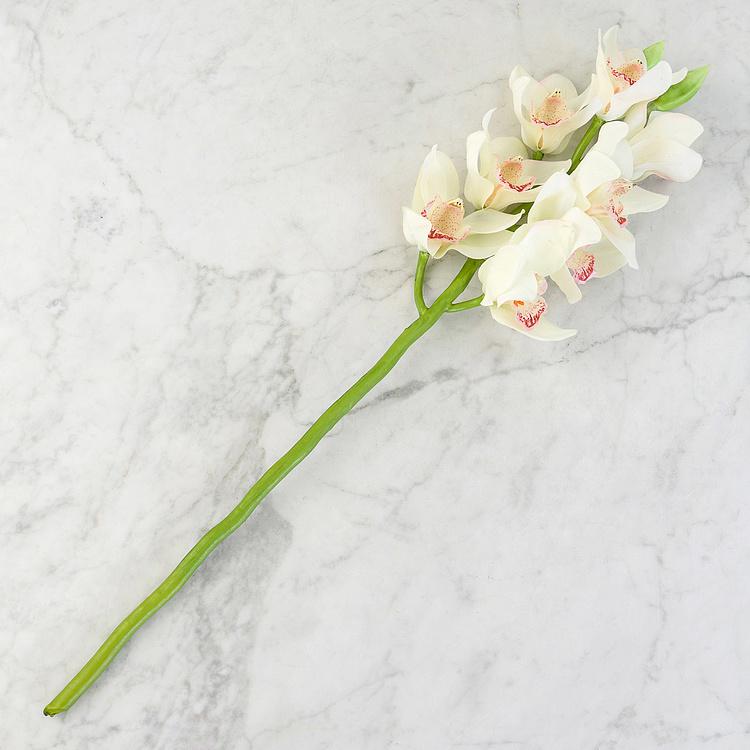 Искусственная Орхидея Цимбидиум белая Cymbidium Orchid Branch White 67 cm