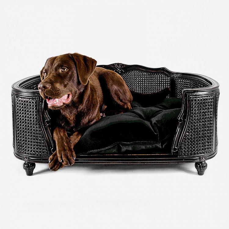 Чёрный диван для собак/кошек Артур, M Arthur Sofa Medium, Black Velvet