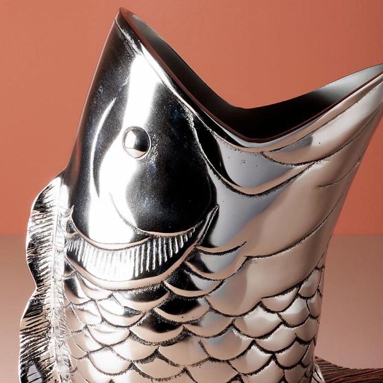 Ведро для льда Рыба серебряного цвета Fish Ice Bucket Silver