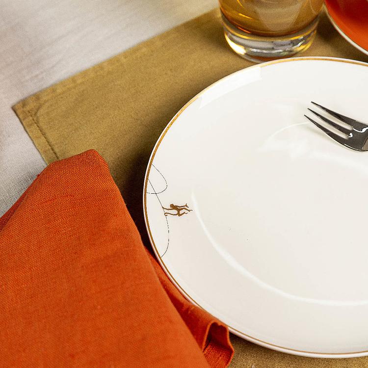 Белая десертная тарелка с обезьянкой Африка Africa Dessert Plate Monkey White