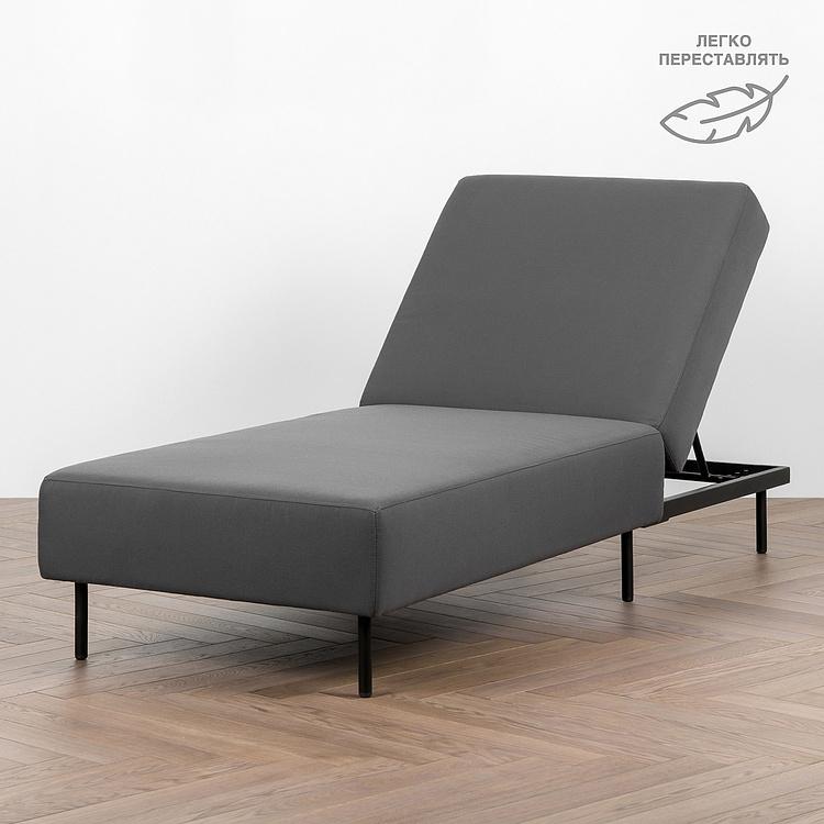 Садовый шезлонг-лежак Chic Lounger, Black акриловая ткань Anthracite Carbon