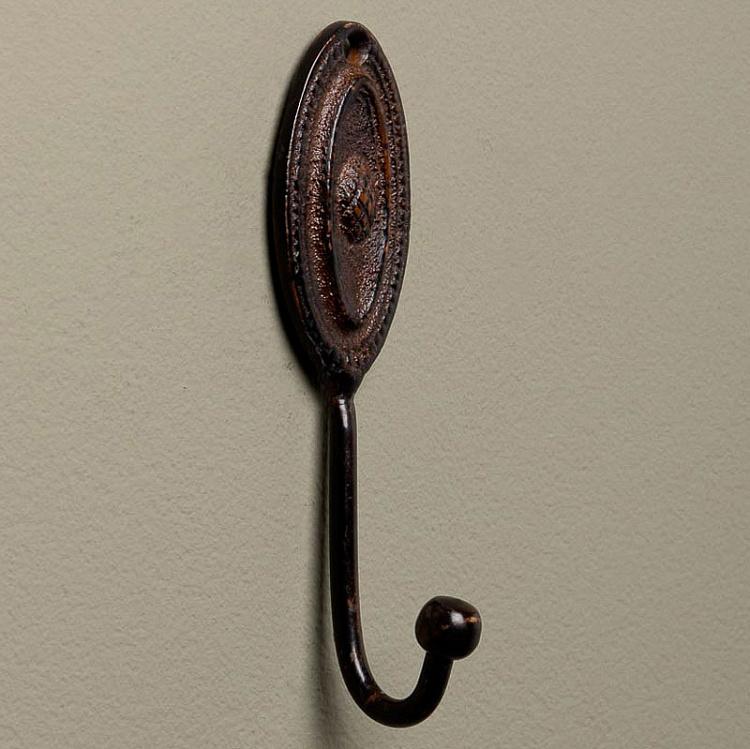 Однорожковый крючок Овальный с патиной Cone Oval Brown Patina Hook