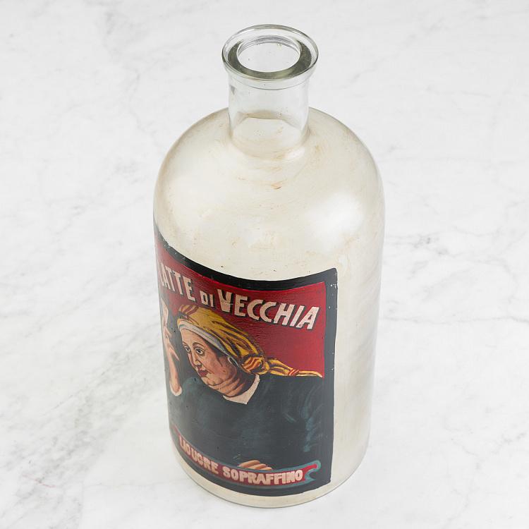 Бутыль Латте ди Веккья с ручной росписью Handpainted Glass Bottle Latte Di Vecchia