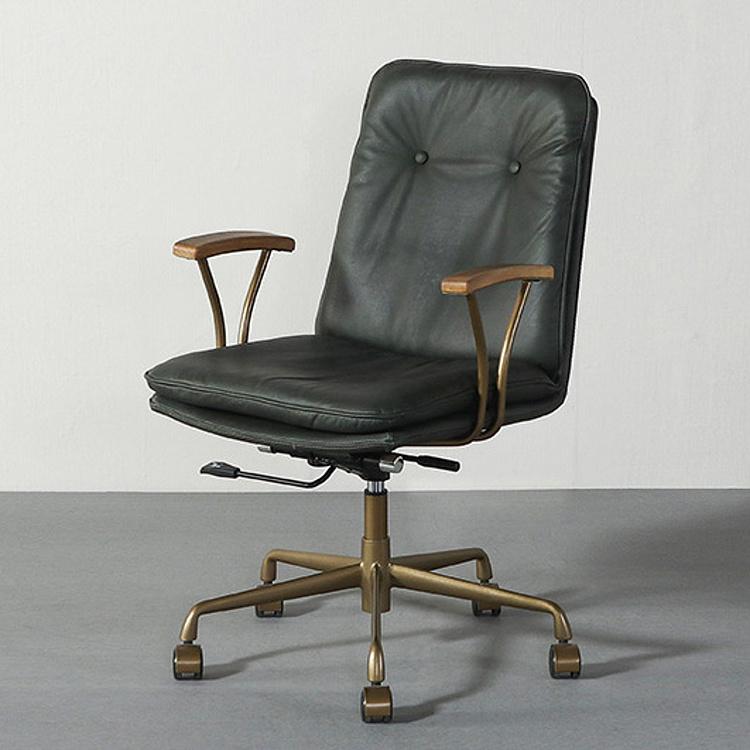 Кресло Ufficio Siena Armchair D натуральная кожа Antique Slate