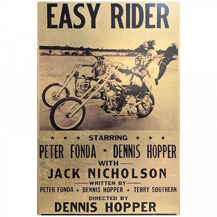 Картина Беспечный ездок, золотая поталь Easy Rider Gold