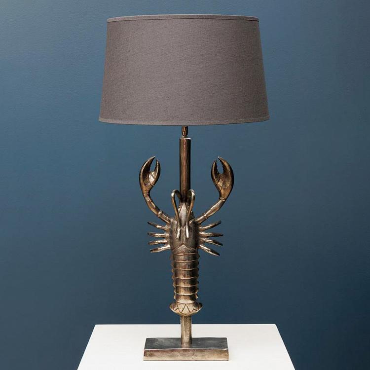 Настольная лампа с серым абажуром Лобстер Lobster Table Lamp Silver With Shade