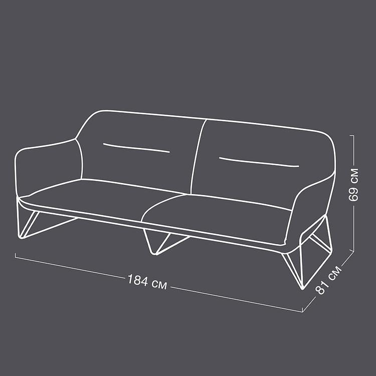 Трёхместный диван Tamborini 3 Seater, Matte Black натуральная кожа Tinossi Sand - ракурс 9