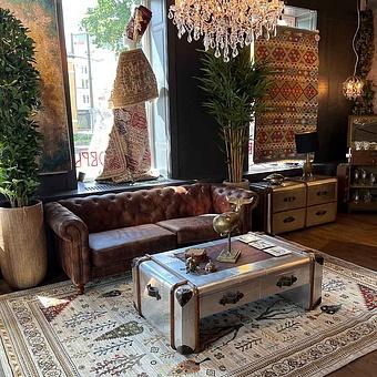 Трёхместный диван Manchester 3 Seater натуральная кожа Autumn Brown - ракурс 14