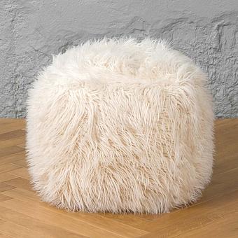 Пуфик Alaska Square Pouf Small искусственный мех Mongolia Cream - ракурс 2