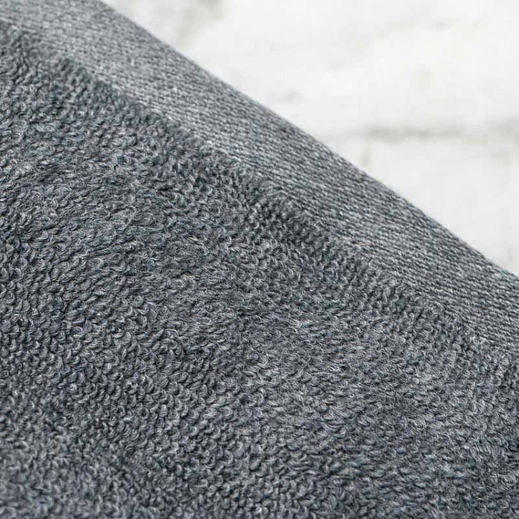 Антрацитово-серое ребристое махровое полотенце-салфетка Пепел 30x40 см Ash Ribbed Washcloth Towel Anthracite 30x40 cm