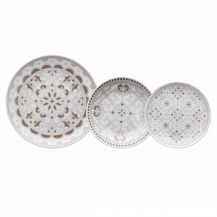 Set Of 3 Plates Moon Brown