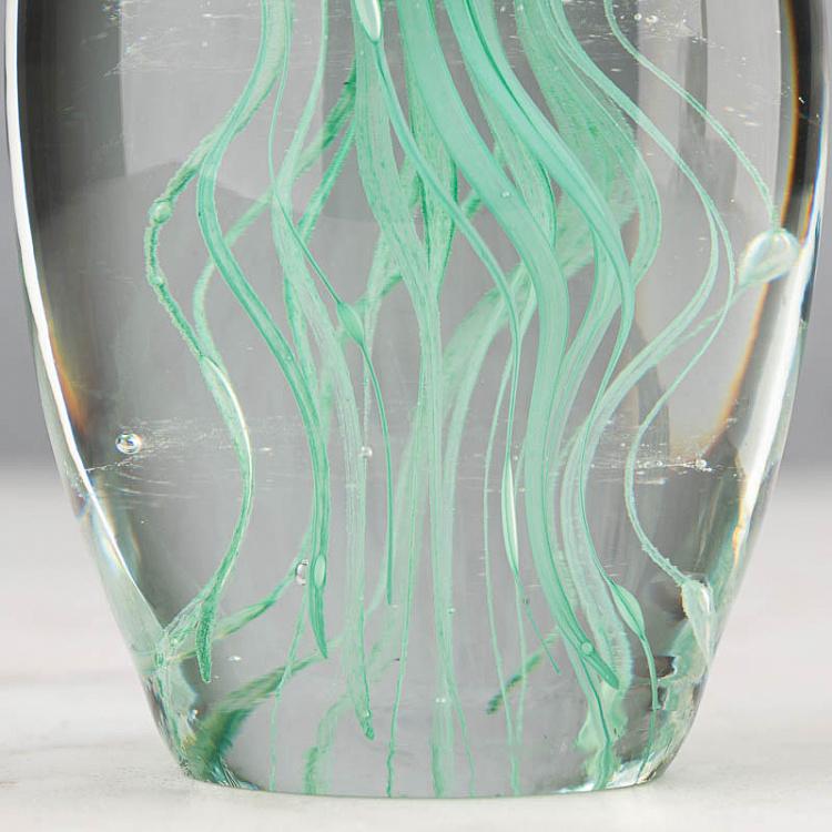 Пресс-папье Светло-зелёная медуза Glass Paperweight Light Green Jellyfish