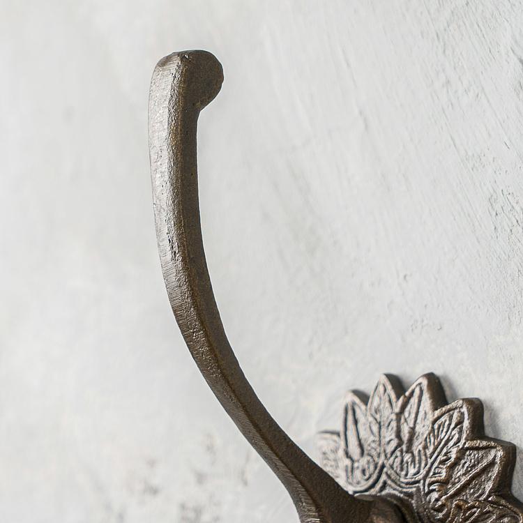 Двухрожковый чугунный крючок с цветком Decorative Star Plate Cast Iron Hook