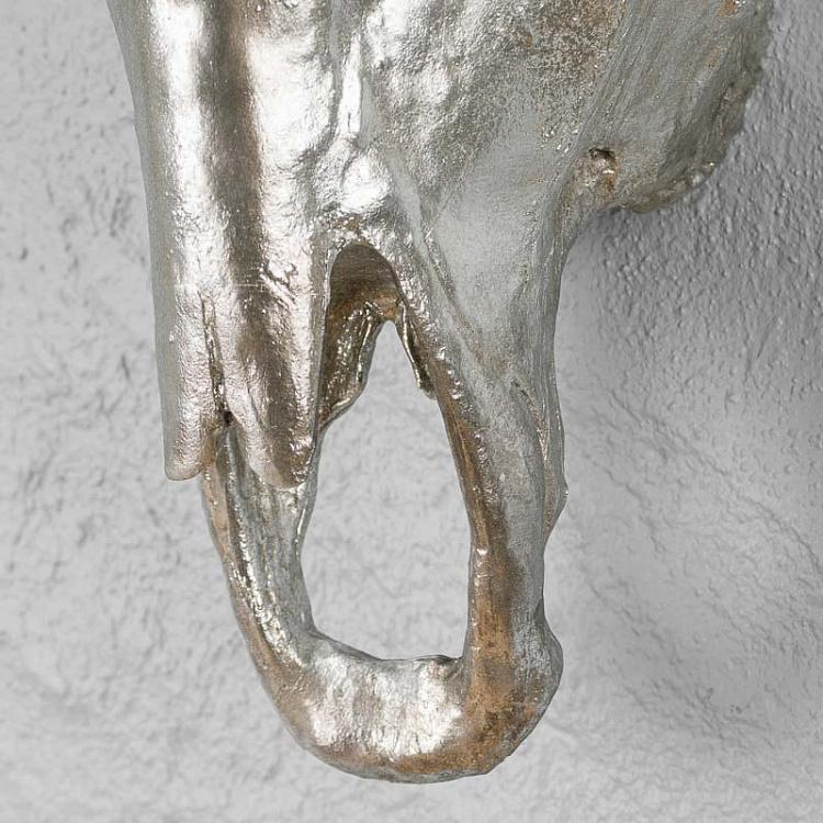 Настенное украшение Искусственный серебряный череп быка Wall Hanging Bull Horns Silver