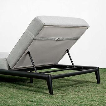 Садовый шезлонг-лежак Dune Lounger, Black акриловая ткань Anthracite Carbon - ракурс 7