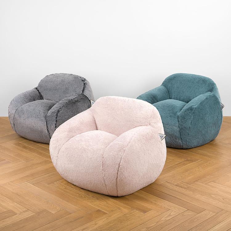 Кресло Baby Snug Chair искусственный мех Big Bear Pink - ракурс 9