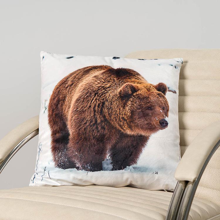 Декоративная подушка Медведь в снегу Bear In Snowy Landscape Cushion