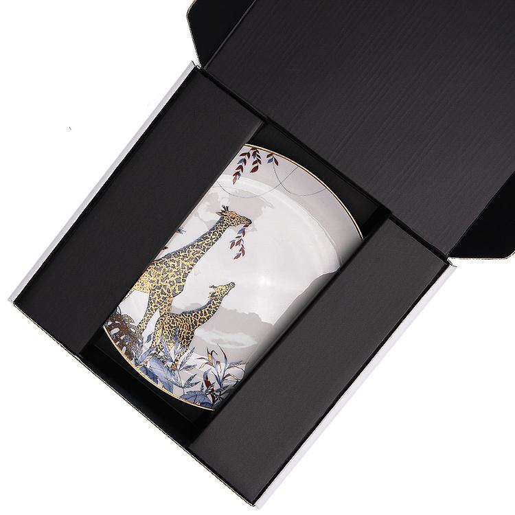 Белая обеденная тарелка с жирафами Африка Africa Dinner Plate Giraffes White