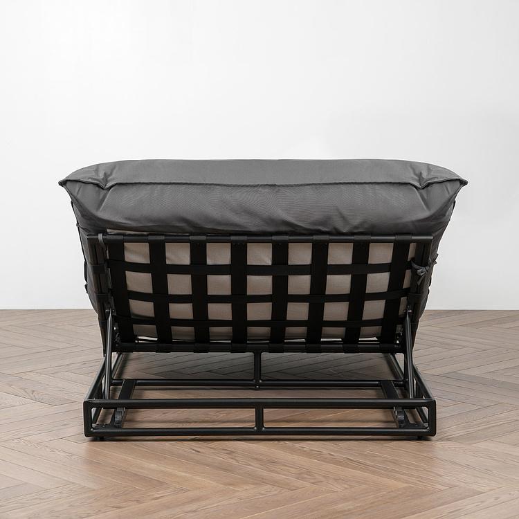 Садовый шезлонг-лежак Coral Lounger, Black акриловая ткань Anthracite Carbon - ракурс 5