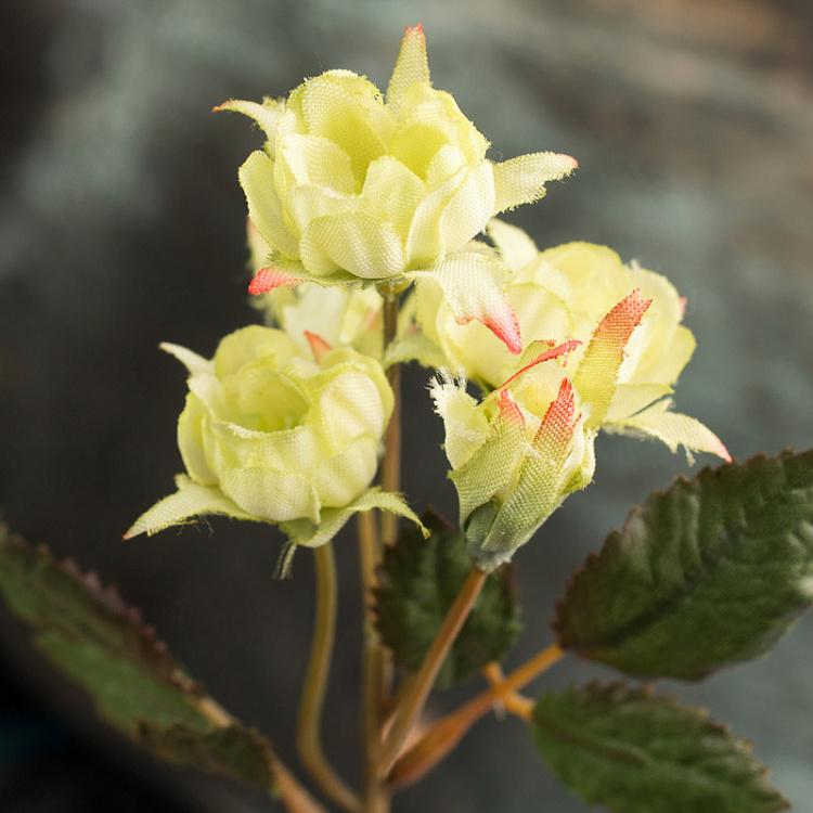 Искусственная Мини-роза светло-зелёная Mini Rose Creme/Green 30 cm