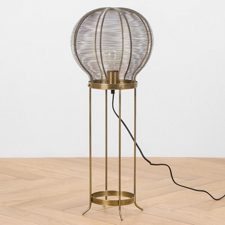 Настольная лампа с патиной Сетчатый шар Mesh Bulb Brass Patina Lamp