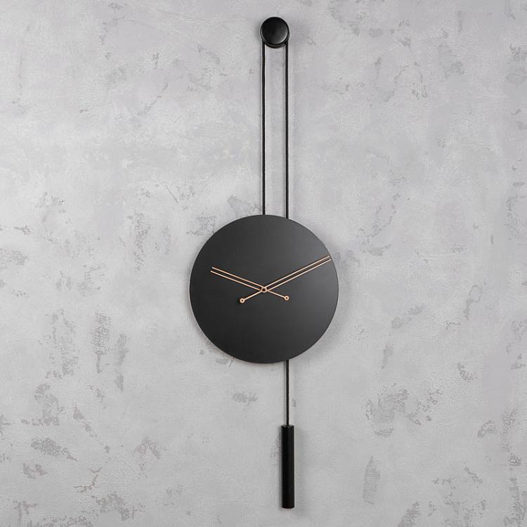 Настенные часы с циферблатом чёрного цвета Безмятежность, M Serenity Clock Medium, Black