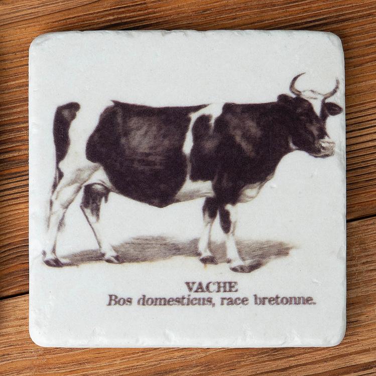 Набор из четырёх подставок под стаканы Коровы Set Of 4 Stone Coasters Cows