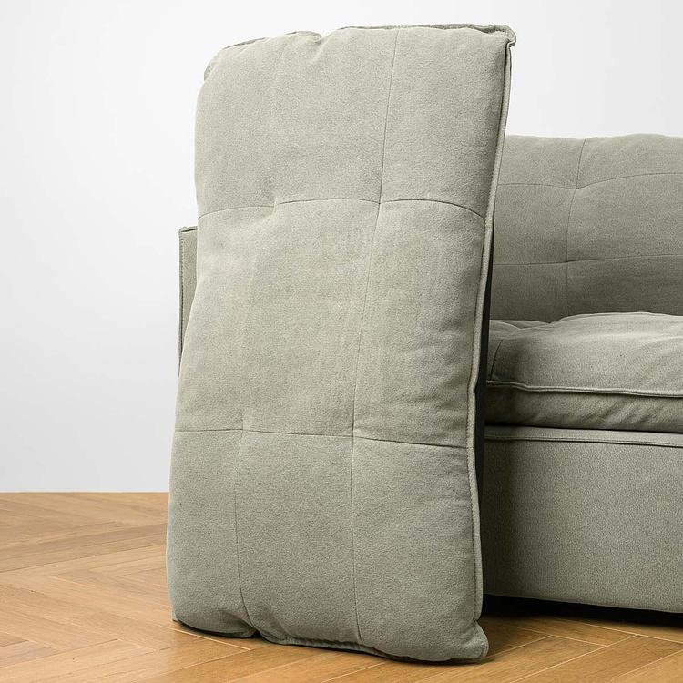 Трёхместный льняной диван Сити, ножки цвета латуни City 3 Seater, Brass Metal Linen RM