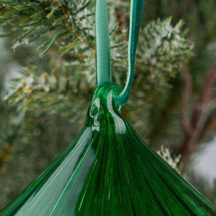 Ёлочная игрушка Зелёная юла Spinning Top Green 9,5 cm