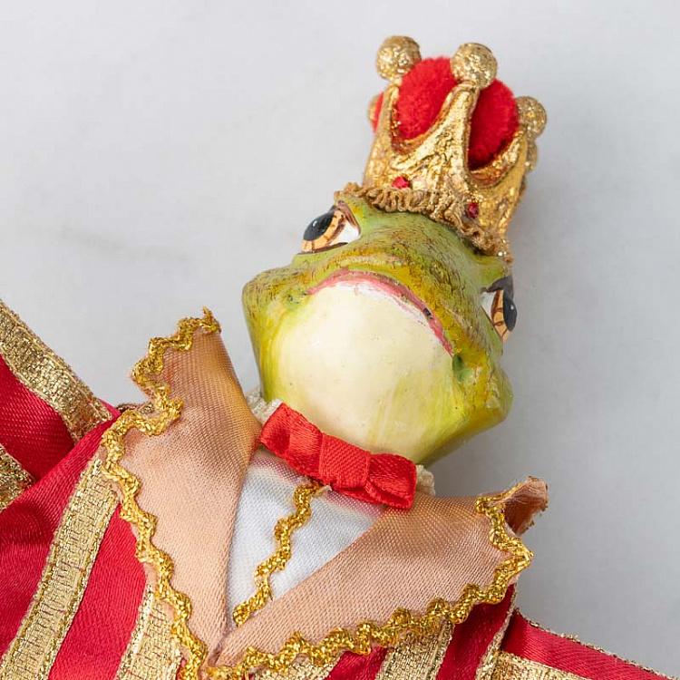 Набор из двух новогодних фигурок Принцы-Лягушки Set Of 2 Beanbag Frog Princes Green 20 cm