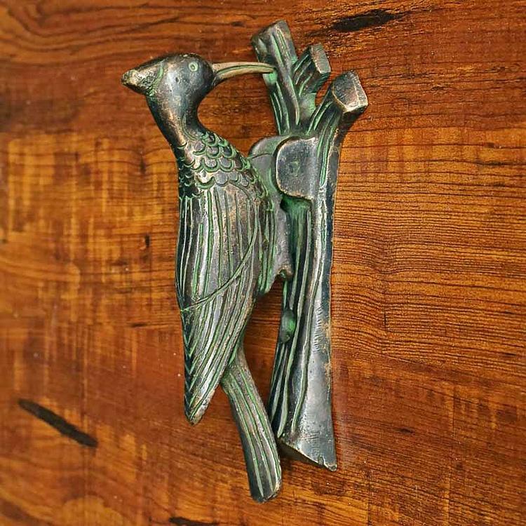 Дверной молоток Дятел Woodpecker Antique Brass Door Knocker