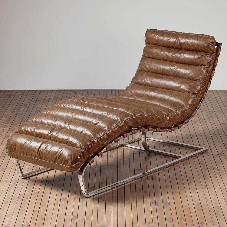 Шезлонг Toledo Lounge Chair RM натуральная кожа Brown Franco