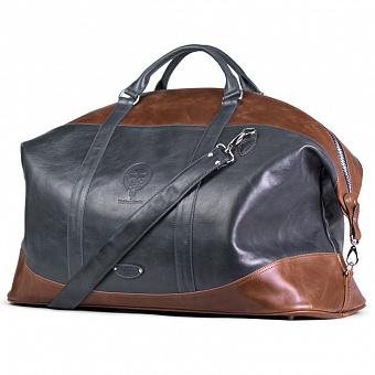 Satchel Weekender Bag, Gray And Old Brown