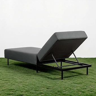 Садовый шезлонг-лежак Chic Lounger, Black акриловая ткань Lead Chine - ракурс 4