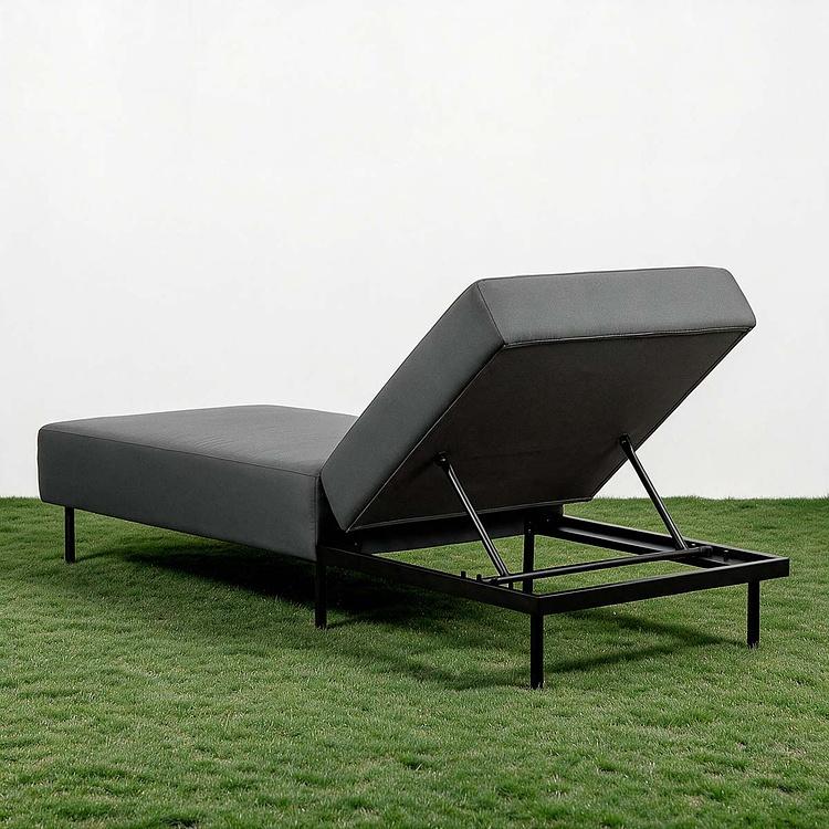 Садовый шезлонг-лежак Chic Lounger, Black акриловая ткань Anthracite Carbon - ракурс 4
