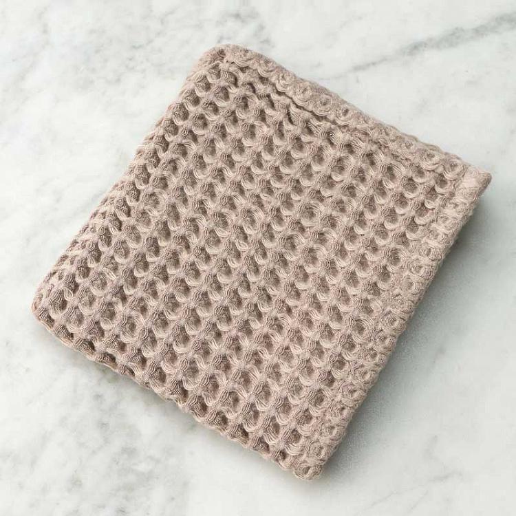 Дымчато-бежевое вафельное полотенце-салфетка Модал 30x40 см Modal Waffle Washcloth Towel Warm Grey 30x40 cm