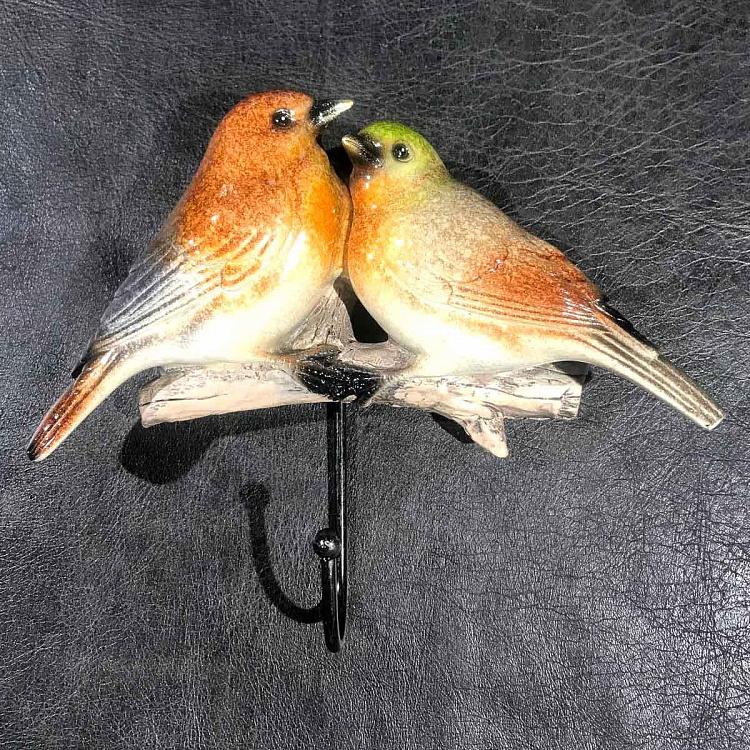 2 Stoneware Birds Rack 1 Hook