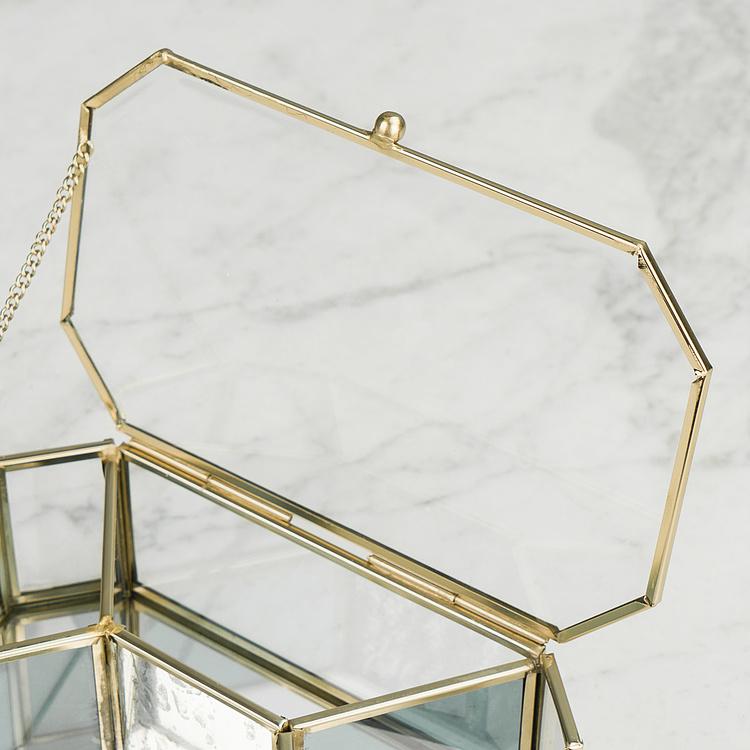 Многогранная стеклянная шкатулка Blue Glass Box