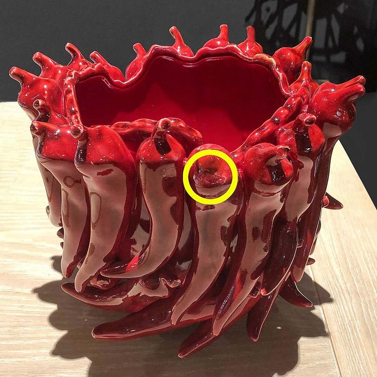 Красная ваза Перцы Чили, S дисконт Chili Bordeaux Red Vase Small discount