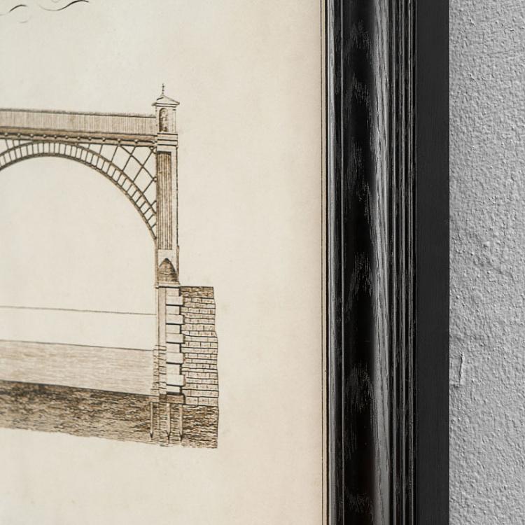 Картина-принт Железный мост со светлым фоном, S Architectural Iron Bridge Natural Small