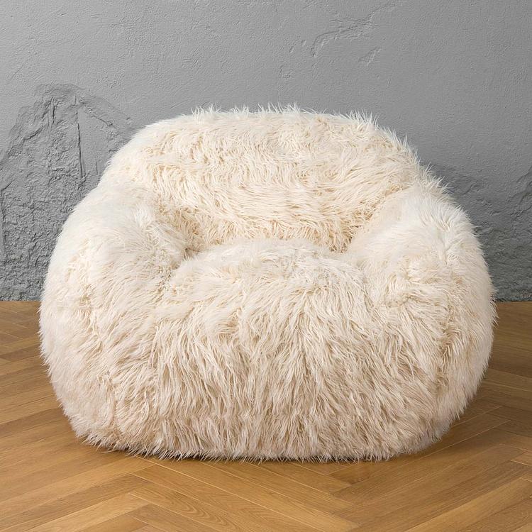 Кресло Snuggy Chair искусственный мех Mongolia Cream - ракурс 2