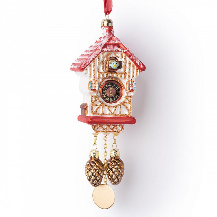 Ёлочная игрушка Часы с кукушкой Hanging Cuckoo Clock 11 cm