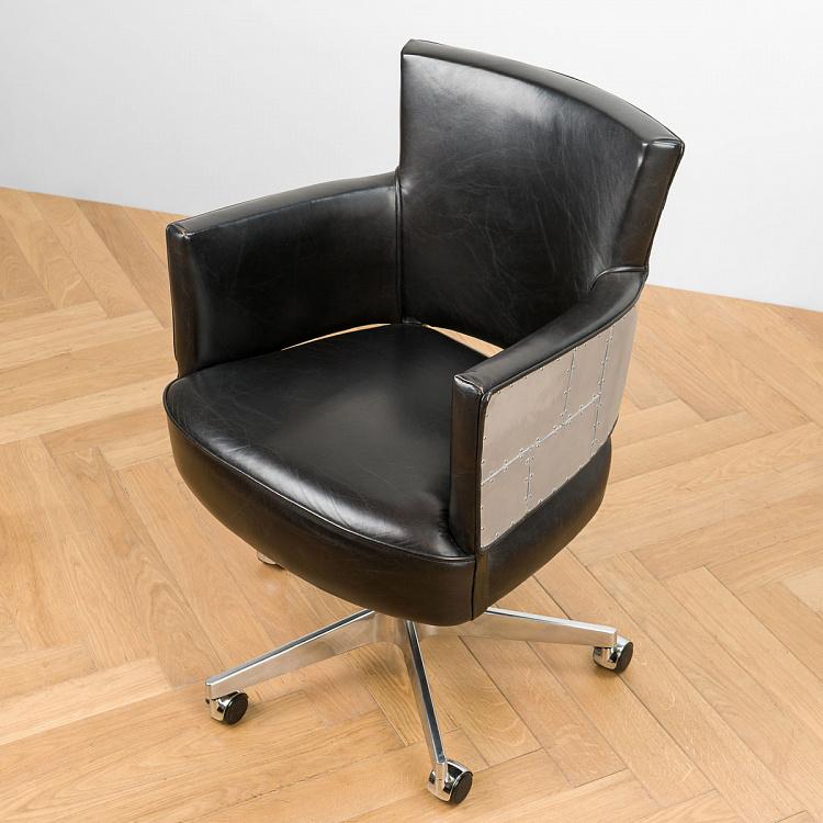 Рабочее кресло Суиндерби на колесиках, металлическая отделка Swinderby Office Chair, Spitfire