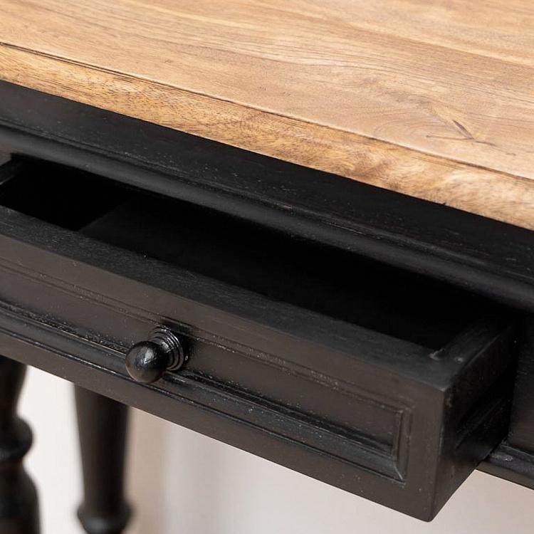 Чёрный консольный стол с нижней полкой Невермор Nevermore Black Console With Low Shelf