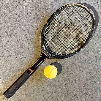 Vintage Tennis Racket And Ball 16