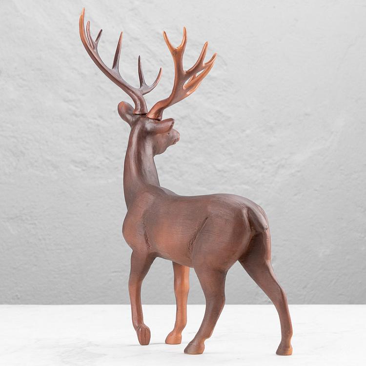 Новогодняя фигурка Прогуливающийся олень Walking Wood Look Deer Brown 46,5 cm